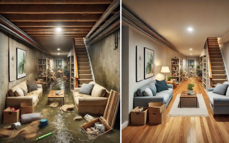 1. Källarplan – sanering och renovering efter översvämning